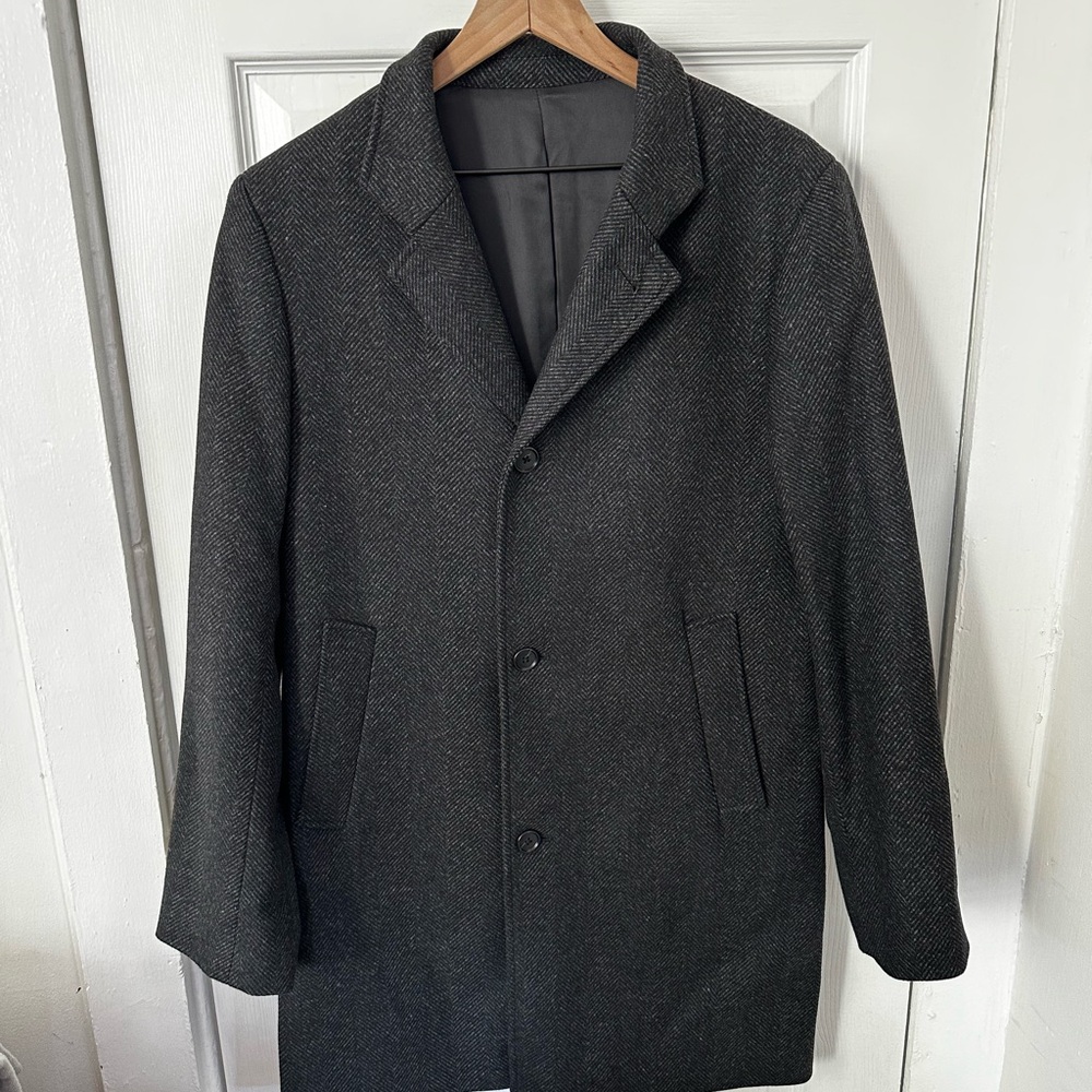 Club Monaco Loukas Herringbone Funnel Neck Coat